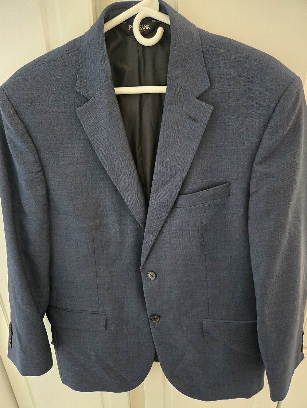 Jos. A. Bank Traveler Men's Slate Blue Wool Blazer Tailored Fit Size 43 Regular